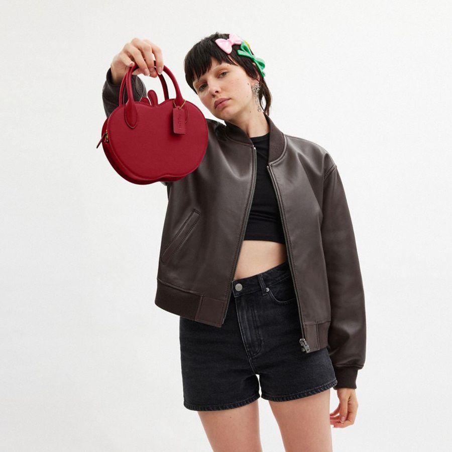 Bolsa Cruzada COACH Apple Mujer Rojas | KGUQVL-238