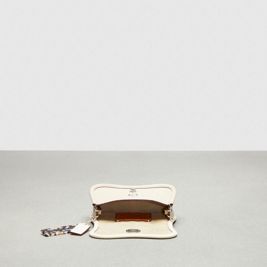 Bolsa Cruzada COACH Mini Wavy Dinky In Coachtopia Leather Mujer Blancas | FBZSPX-104
