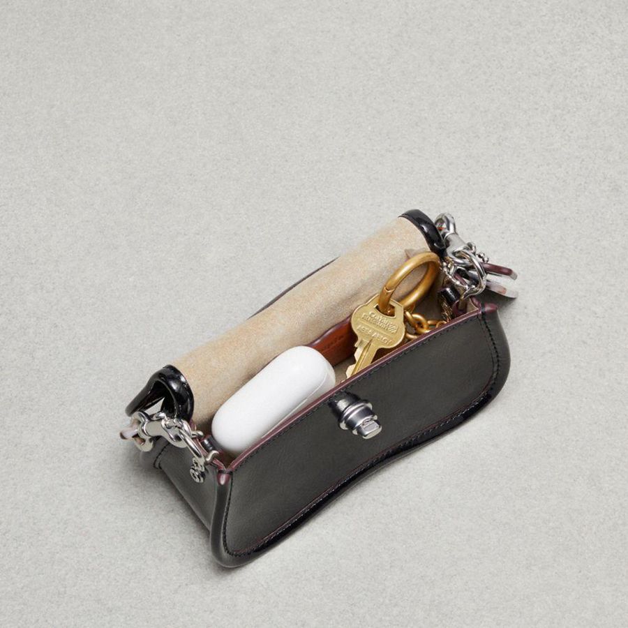 Bolsa Cruzada COACH Mini Wavy Dinky In Coachtopia Leather Mujer Blancas | FBZSPX-104