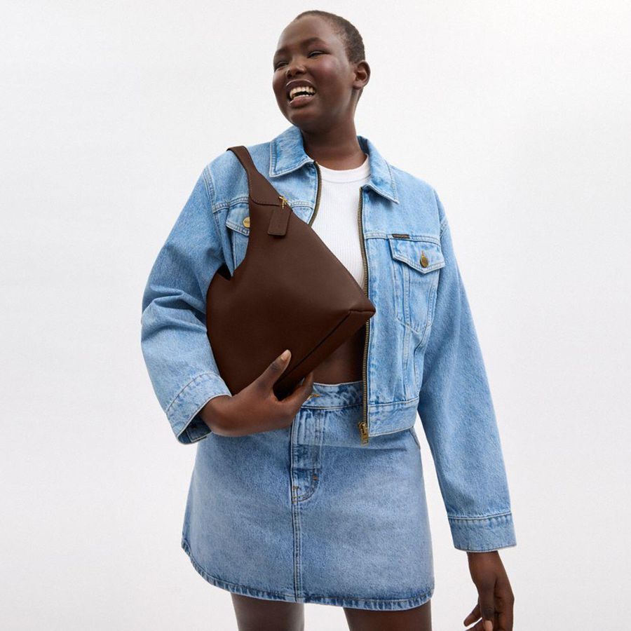 Bolsa de Hombro COACH Brooklyn 28 Mujer Marrones | UFPQBL-291