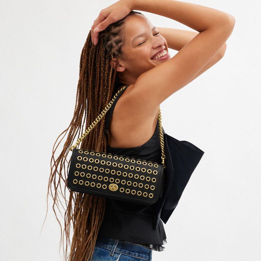 Bolso Hobo COACH Dinky With Grommets Mujer Negras | SPLNBV-406