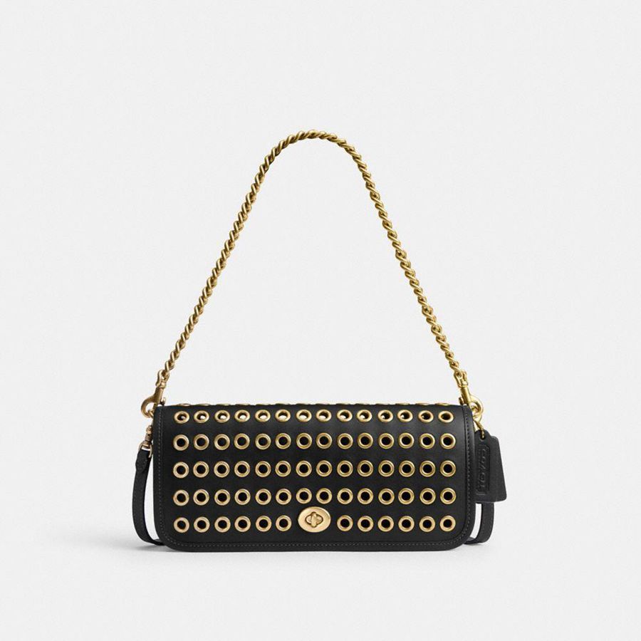 Bolso Hobo COACH Dinky With Grommets Mujer Negras | SPLNBV-406
