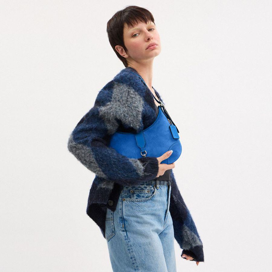 Bolso Hobo COACH Hamptons Mujer Azules | OIUDMA-517