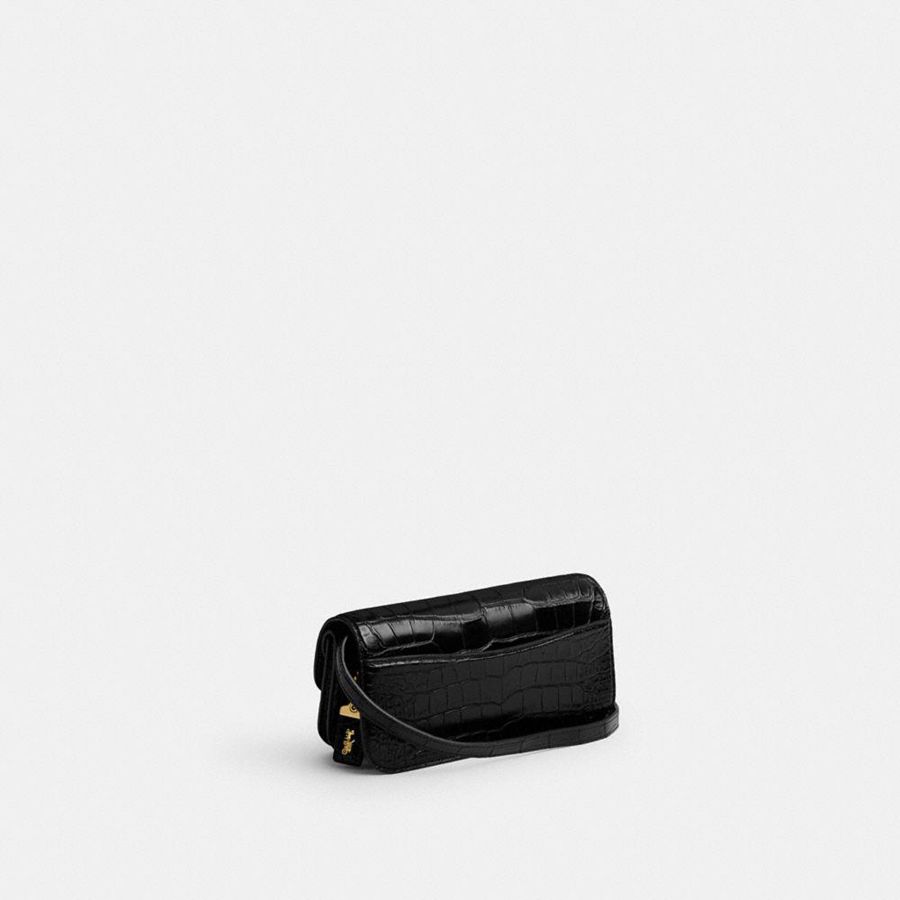 Bolso Hobo COACH Idol 23 In Alligator Mujer Negras | GXQNWL-294
