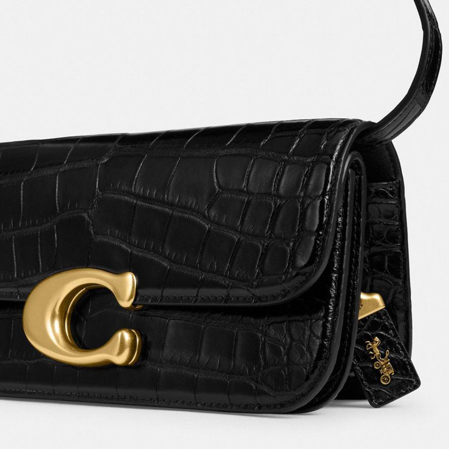 Bolso Hobo COACH Idol 23 In Alligator Mujer Negras | GXQNWL-294