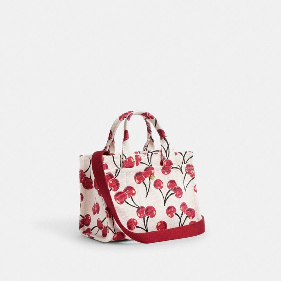 Bolso Tote COACH Cargo 20 With Cherry Print Mujer Rojas | SDINOV-753