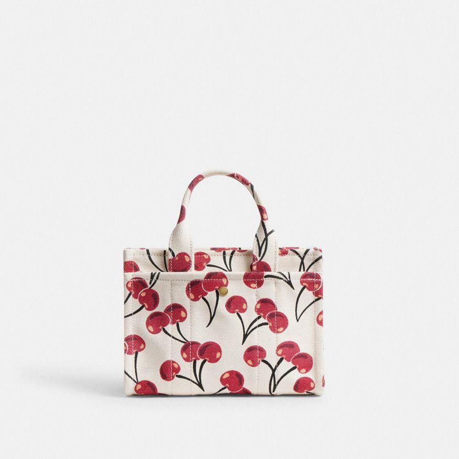 Bolso Tote COACH Cargo 20 With Cherry Print Mujer Rojas | SDINOV-753