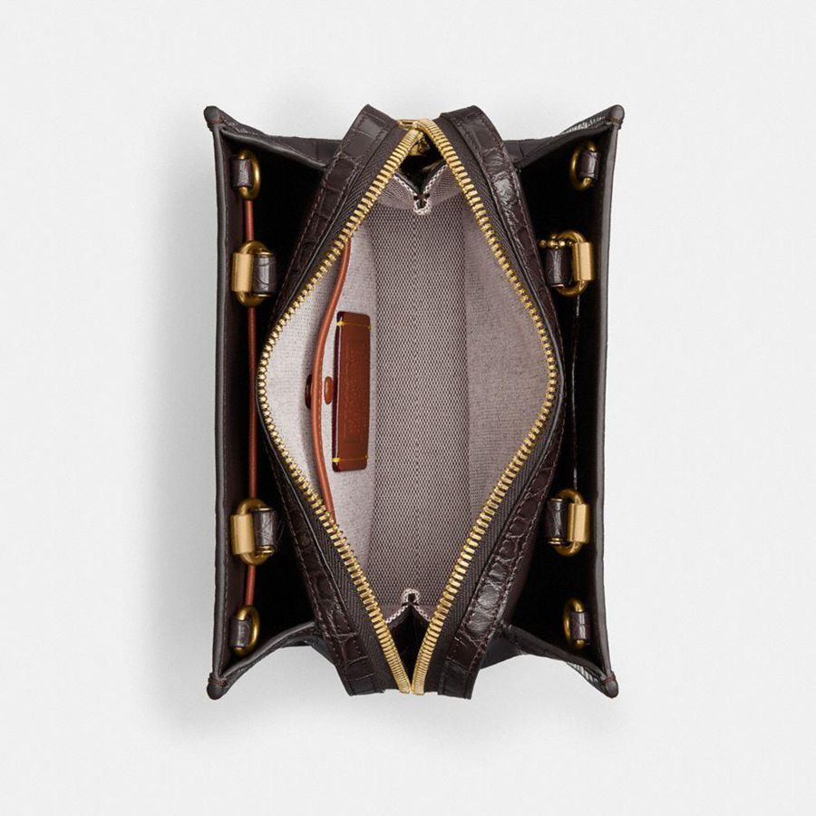 Bolso Tote COACH Rogue 20 In Alligator Mujer Burdeos | RMEFPN-071