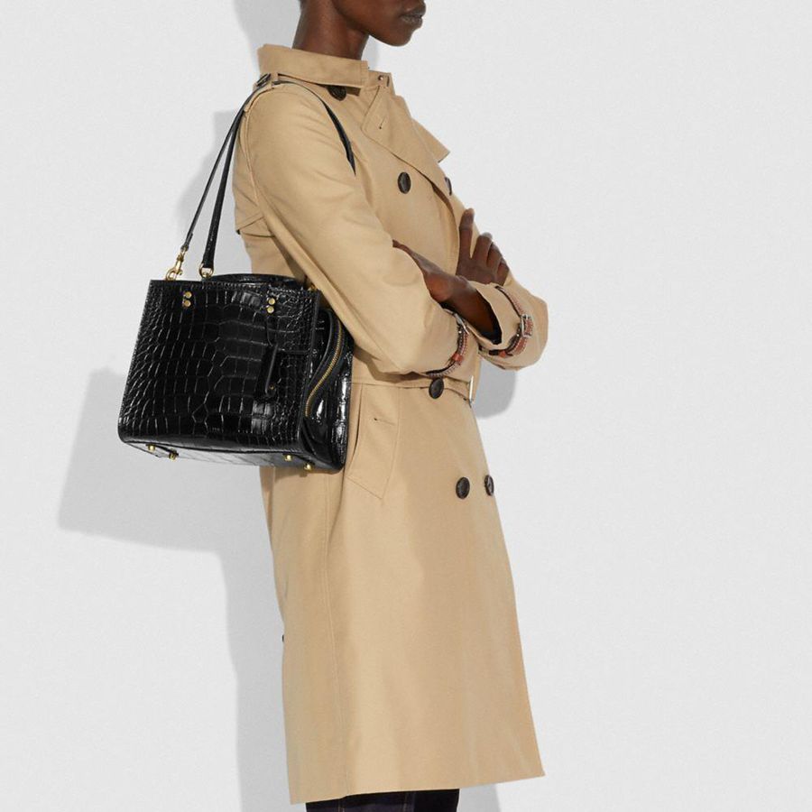 Bolso Tote COACH Rogue 25 In Alligator Mujer Negras | WVEINO-150
