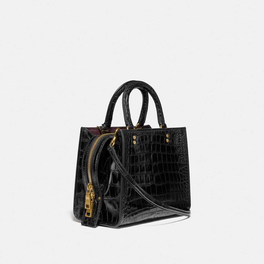 Bolso Tote COACH Rogue 25 In Alligator Mujer Negras | WVEINO-150