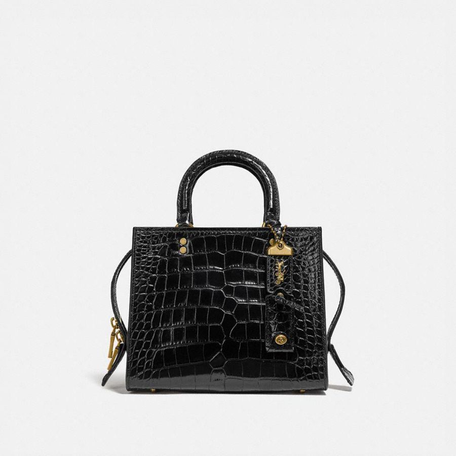 Bolso Tote COACH Rogue 25 In Alligator Mujer Negras | WVEINO-150
