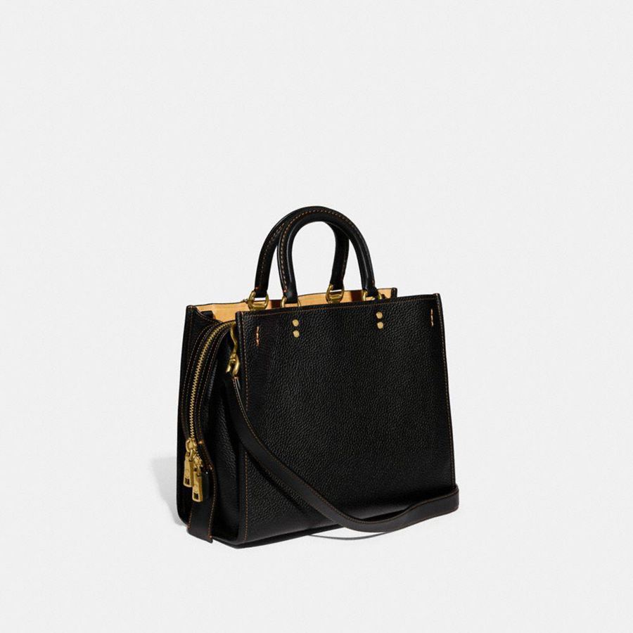 Bolso Tote COACH Rogue In Regenerative Leather Mujer Negras | SVQJIW-142