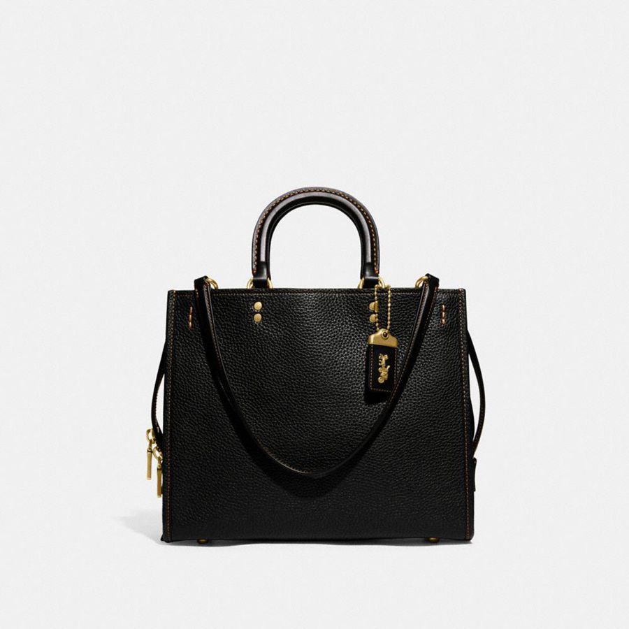 Bolso Tote COACH Rogue In Regenerative Leather Mujer Negras | SVQJIW-142