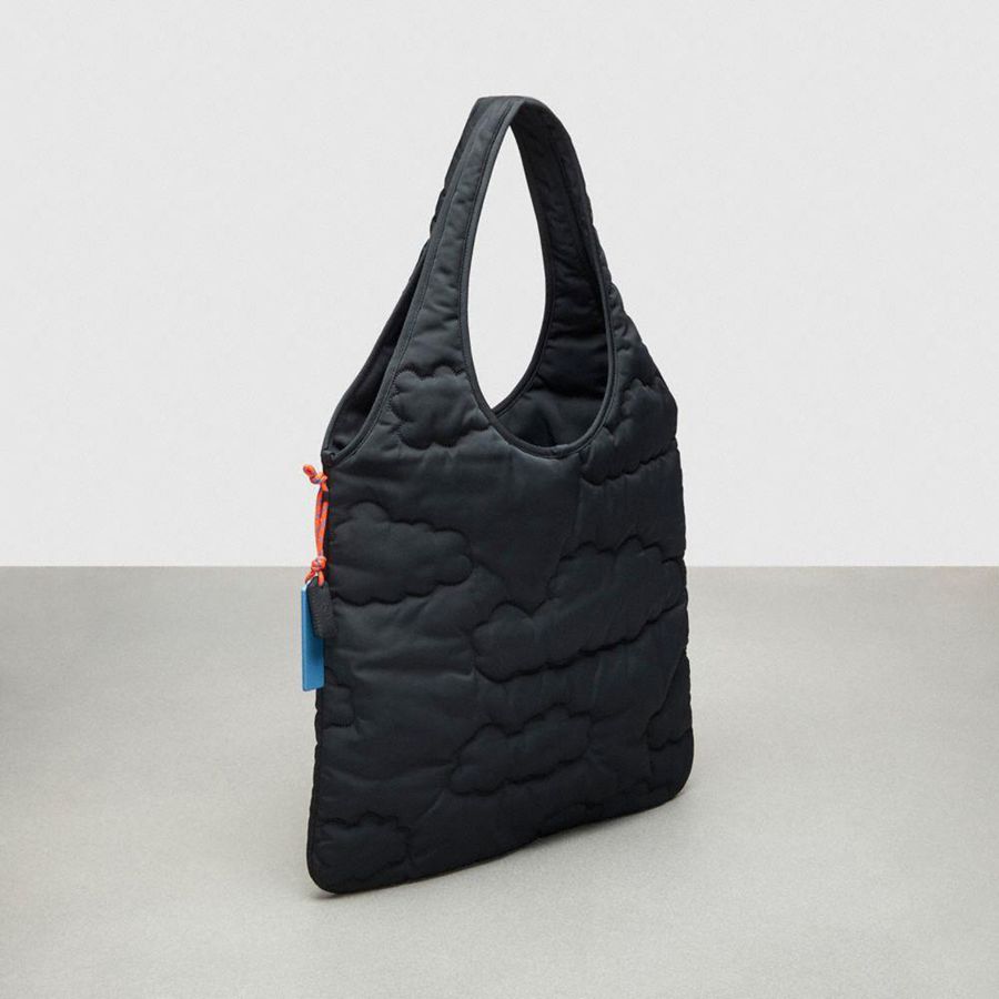 Bolso Tote COACH Topia Loop Flat With Cloud Quilting Hombre Negras | JOUHCM-527