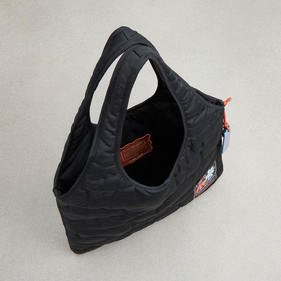 Bolso Tote COACH Topia Loop Flat With Cloud Quilting Hombre Negras | JOUHCM-527