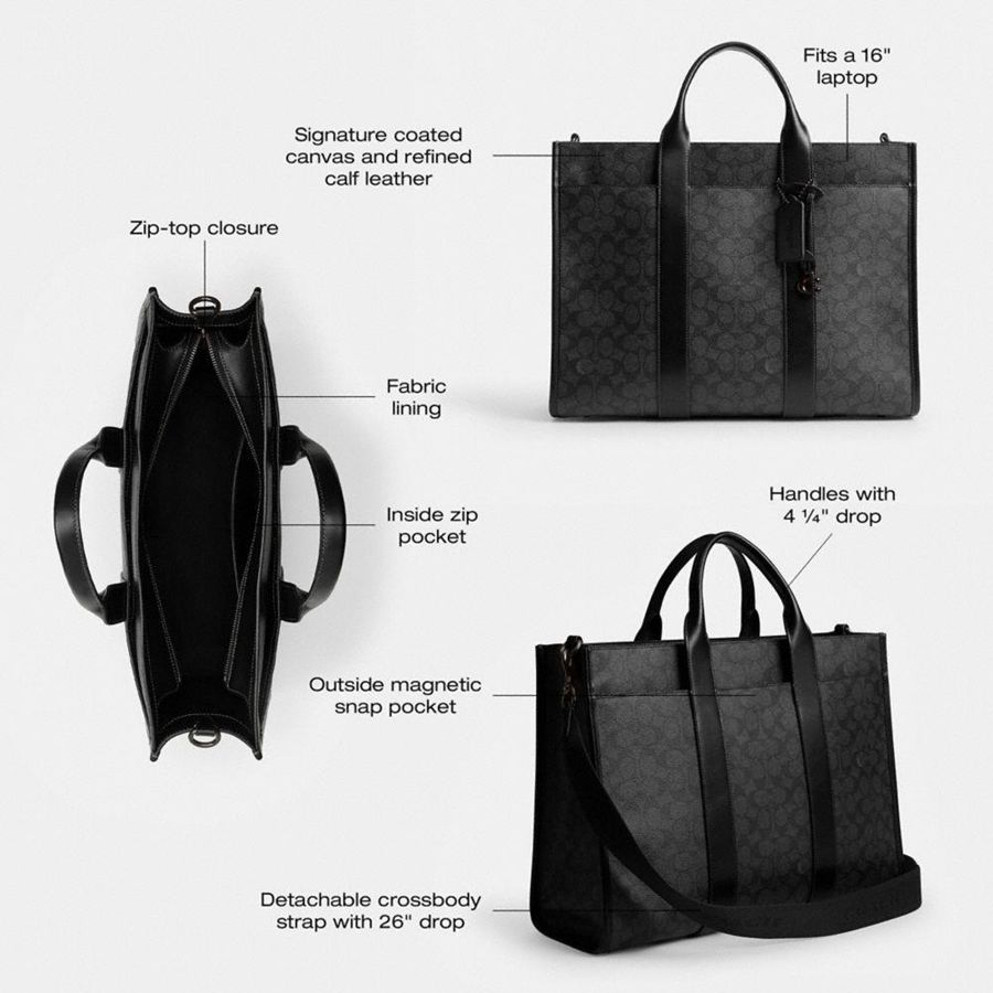 Bolso Tote COACH Wesley Hombre Azules | TACGWK-205