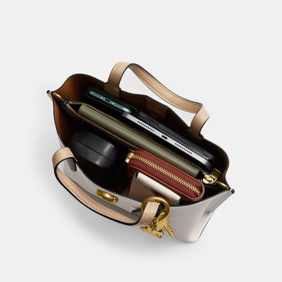 Bolso Tote COACH Willow 24 In Colorblock Mujer Blancas | EDKHQP-052