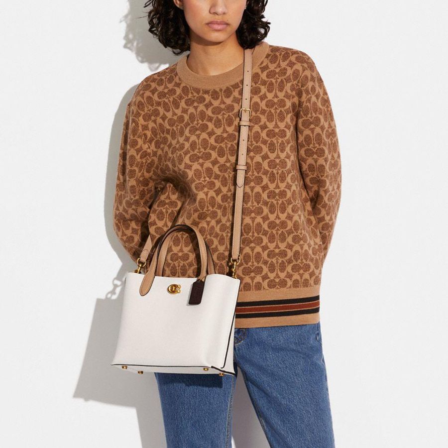 Bolso Tote COACH Willow 24 In Colorblock Mujer Blancas | EDKHQP-052