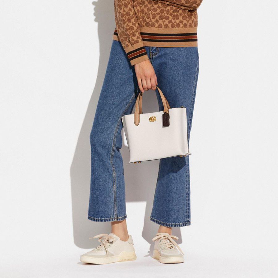 Bolso Tote COACH Willow 24 In Colorblock Mujer Blancas | EDKHQP-052