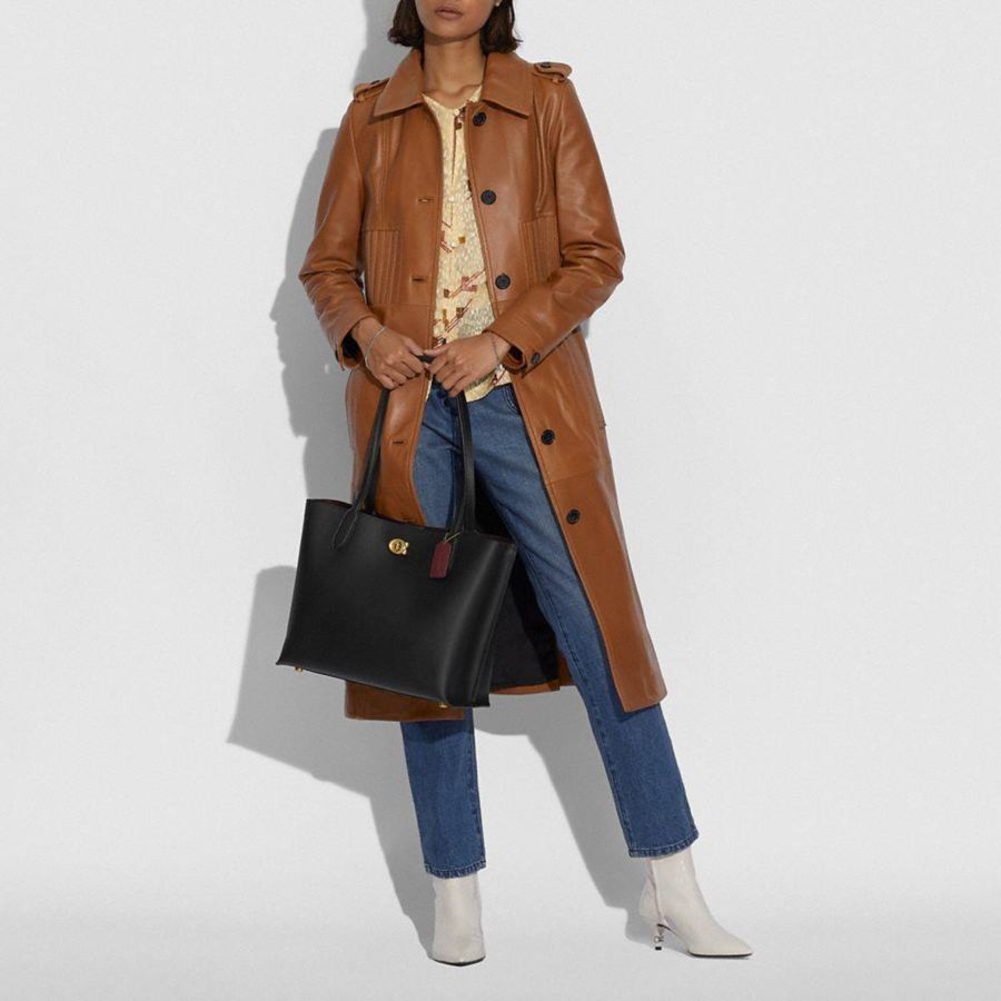 Bolso Tote COACH Willow Mujer Negras | QWABOE-840