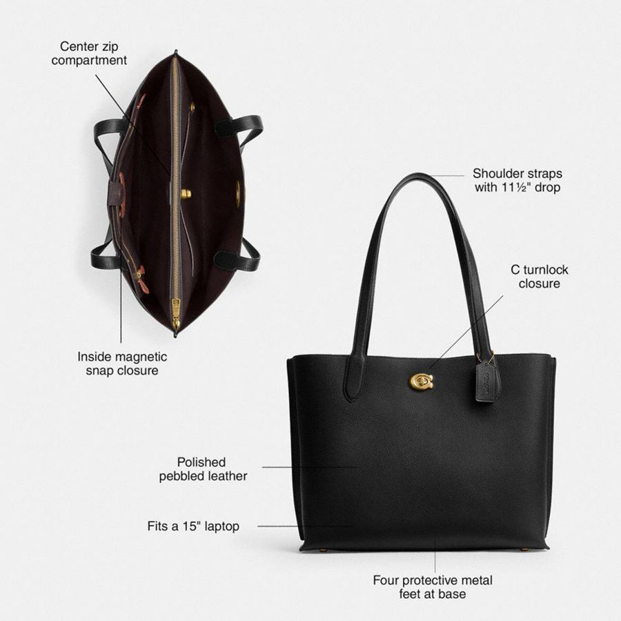 Bolso Tote COACH Willow Work Tote 38 Mujer Blancas | SHGADC-932