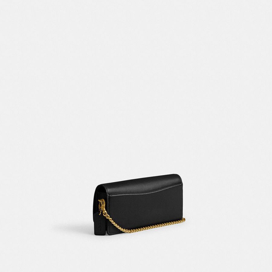 Bolsos De Mano COACH Evie Long Wallet With Chain Mujer Negras | WXHNJG-389