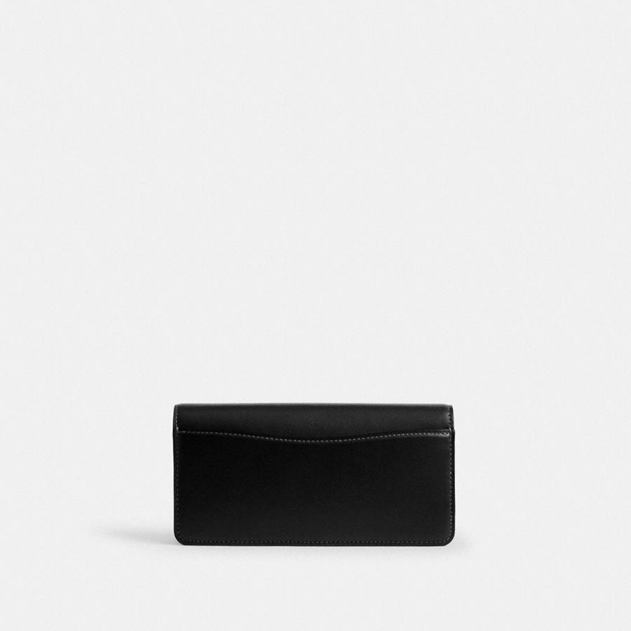Bolsos De Mano COACH Evie Long Wallet With Chain Mujer Negras | WXHNJG-389