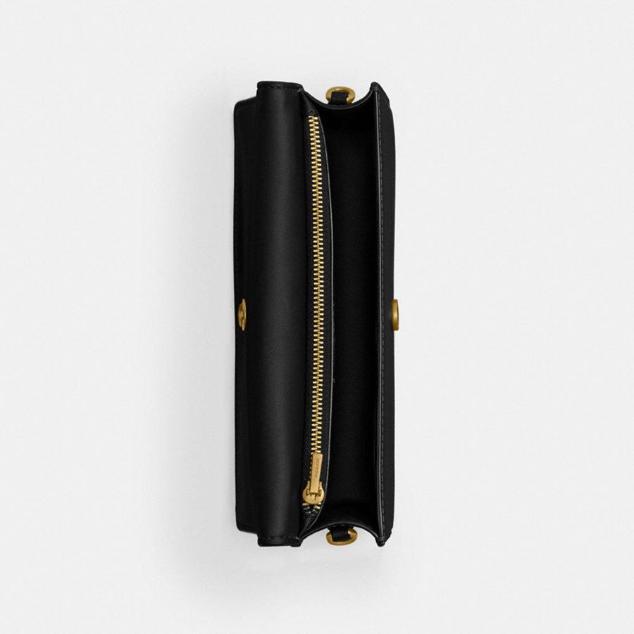 Bolsos De Mano COACH Evie Long Wallet With Chain Mujer Negras | WXHNJG-389