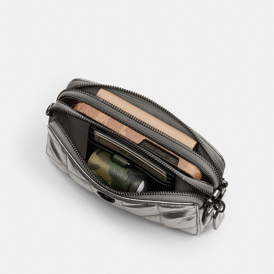 Bolsos De Mano COACH Kira Crossbody With Quilting Mujer Plateadas | RSOLYB-948