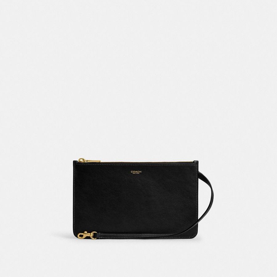 Bolsos De Mano COACH New York Zip Pouch Mujer Negras | UMCGEJ-471
