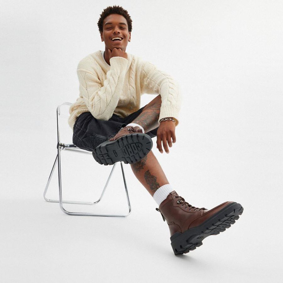 Botas COACH Connor Hombre Marrones | KASDUI-361