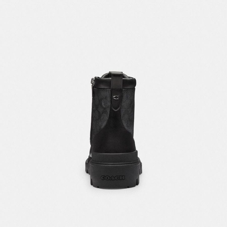Botas COACH Connor In Signature Canvas Hombre Negras | CZAHVD-531