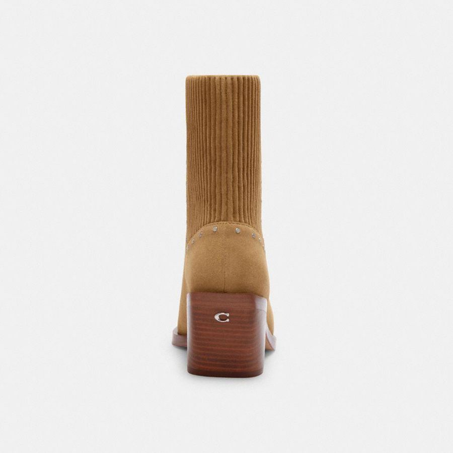 Botas COACH Prestynie With Rivets Mujer Marrones | BZHAQO-293