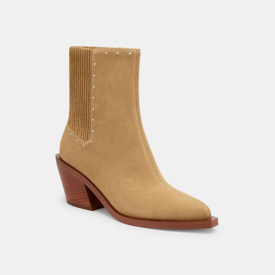 Botas COACH Prestynie With Rivets Mujer Marrones | BZHAQO-293