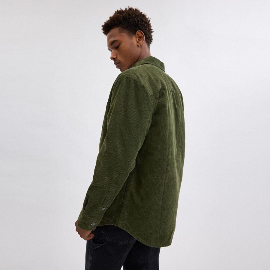 Camisa COACH Corduroy Jacket Hombre Verde Oliva | SIPYNO-871