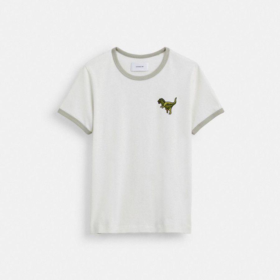 Camiseta COACH Rexy Ringer Mujer Blancas | BTVEIY-103