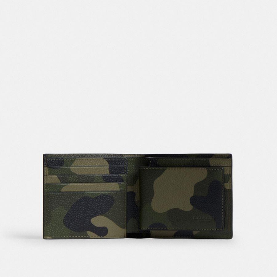 Cartera COACH 3 In 1 With Camo Print And Coach Graphic Hombre Verde | TRGUBE-264