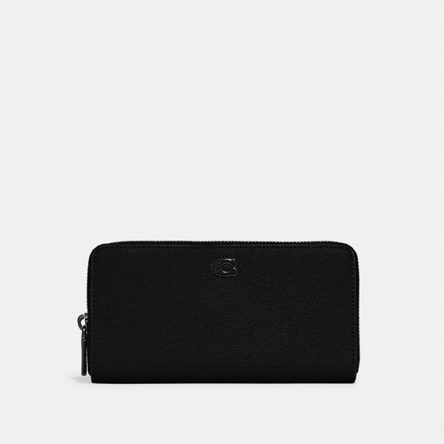 Cartera COACH Accordion With Signature Canvas Interior Hombre Negras | WIVZOF-376