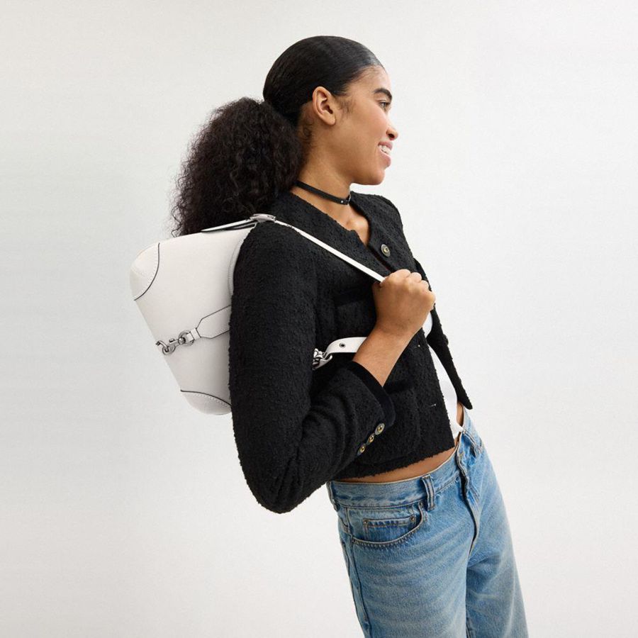 Charms COACH Hamptons Hobo Bag With And Strap Mujer Plateadas | FMZISJ-384