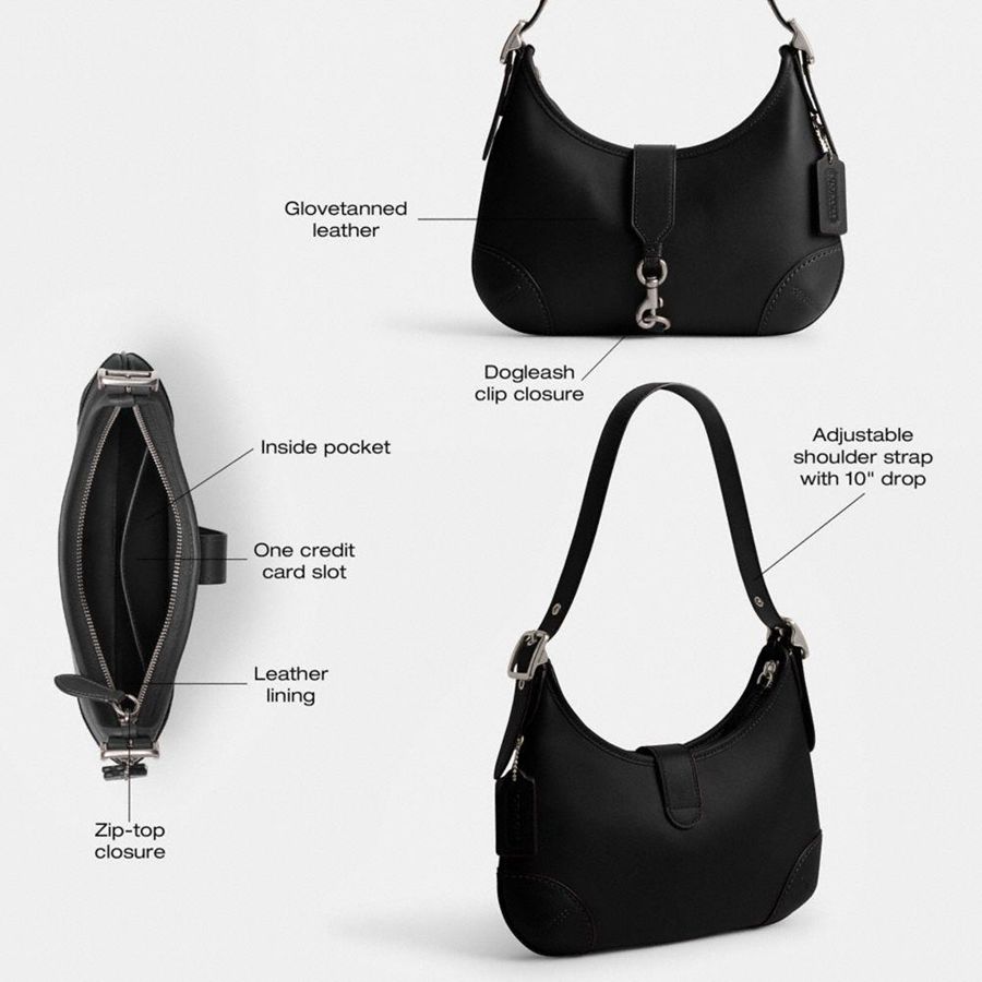 Charms COACH Hamptons Hobo Bag With And Strap Mujer Plateadas | FMZISJ-384