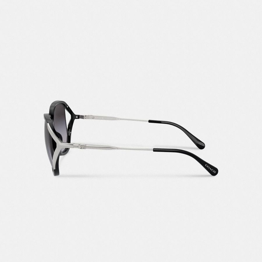 Lentes de Sol COACH Bandit Oversized Square Mujer Negras | YICKSL-016