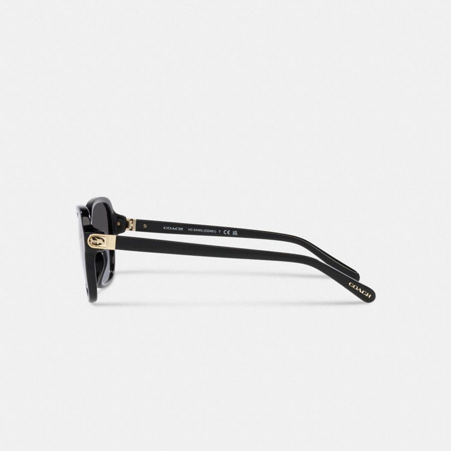 Lentes de Sol COACH Hinged Horse And Carriage Square Mujer Negras | SANYKF-230