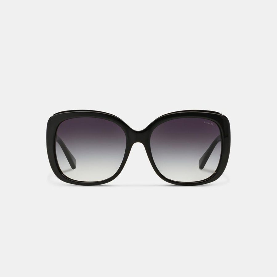 Lentes de Sol COACH Horse And Carriage Square Mujer Negras | WQXJKN-312