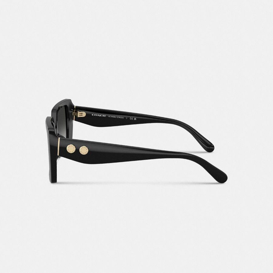Lentes de Sol COACH Rogue Oversized Square Mujer Negras | CHMIAD-287