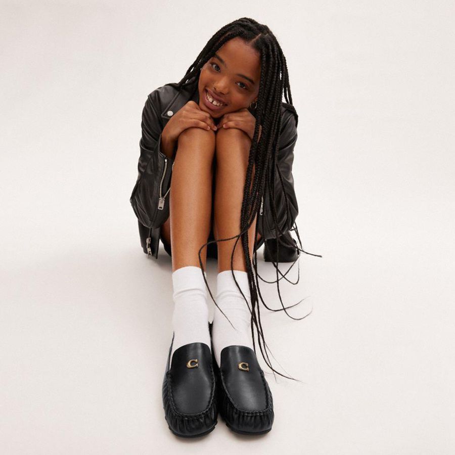 Mocasines COACH Ronnie Mujer Negras | ZGTHXW-296