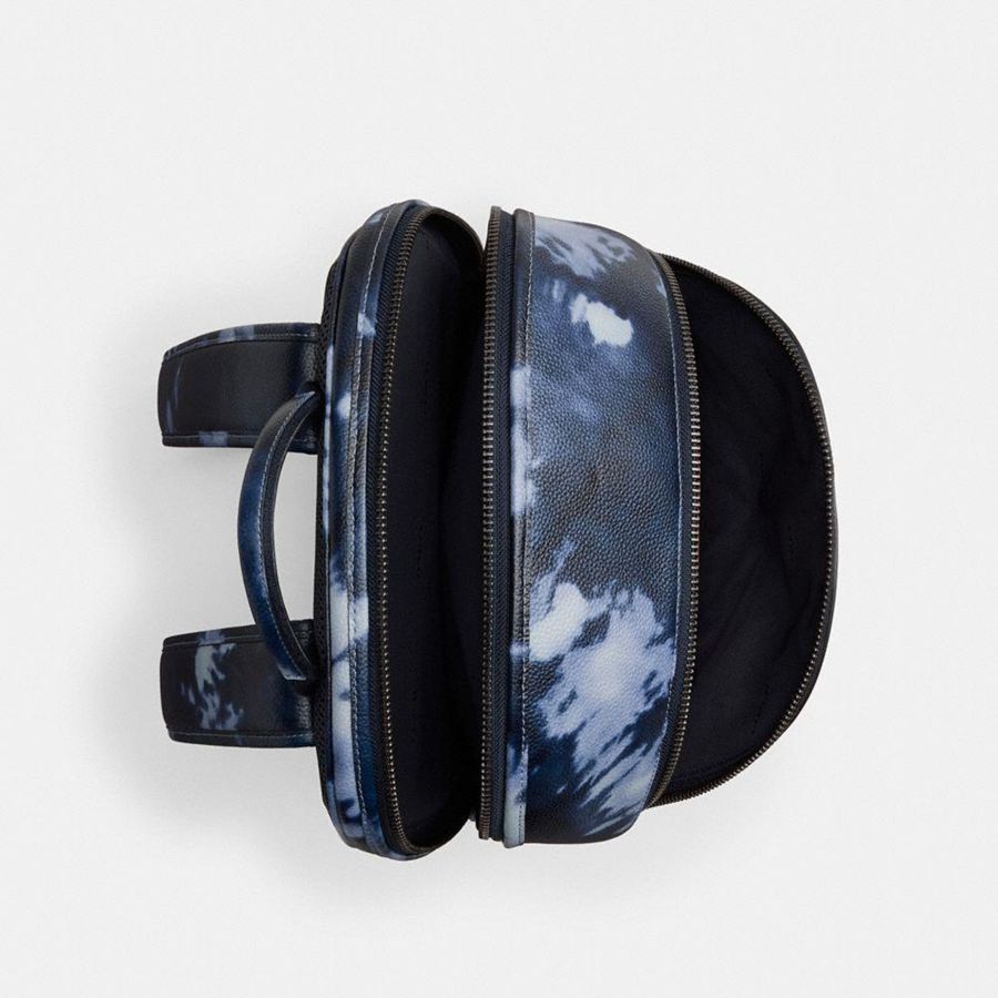 Mochila COACH Charter With Tie Dye Print Hombre Azul Marino | LMGNAV-057