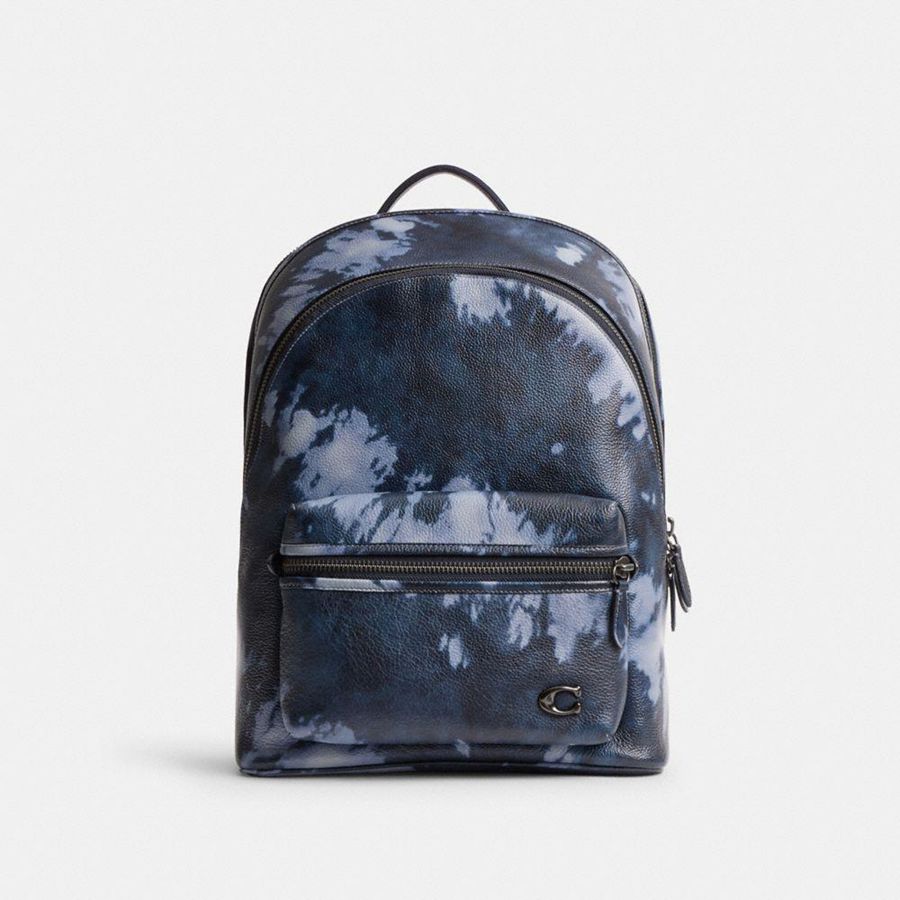Mochila COACH Charter With Tie Dye Print Hombre Azul Marino | LMGNAV-057