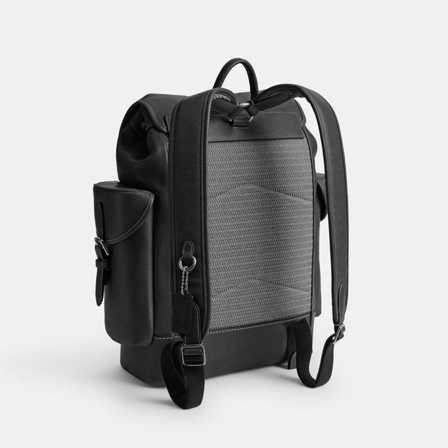 Mochila COACH Hitch Hombre Negras | BFXIND-742