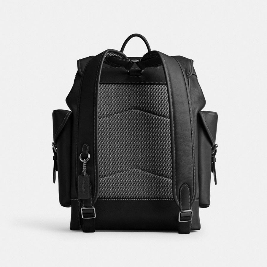 Mochila COACH Hitch Hombre Negras | BFXIND-742