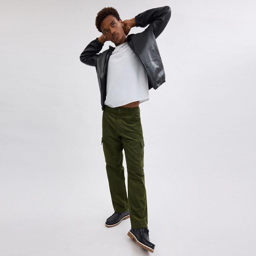 Pantalon COACH Corduroy Cargo Hombre Verde Oliva | JKBAVN-465